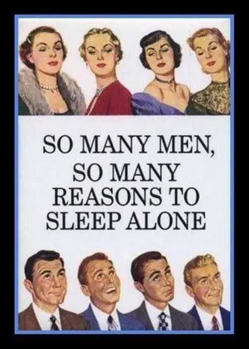 so many men so many reasons to sleep alone