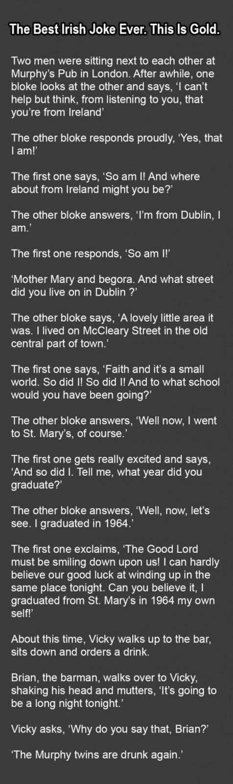 one of our funny stories about irish men