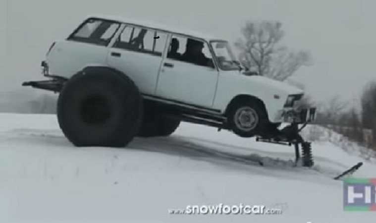 Car Snowmobile Thing  Meet The Snowfootcar Conversion Featured