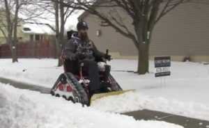 Veteran Turns His Wheelchair Into A Snow Plow  Then Plows The Entire Neighborhood video featured