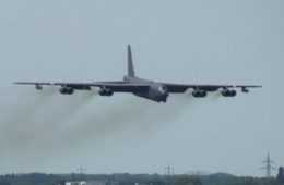 B52 Stratofortress Low And Fast Flyby Featured