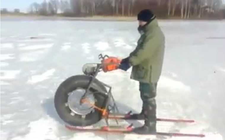 Chainsaw Powered Ski Thing Video Featured