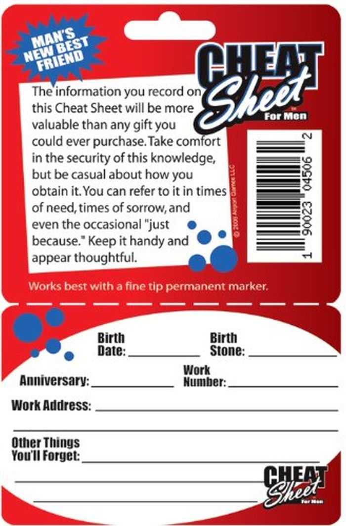 Cheat Sheet For Men Pictures 002