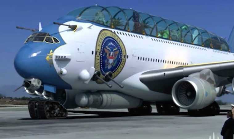 Donaldtrumpsnewandimprovedairforceoneandmotorcadefeatured