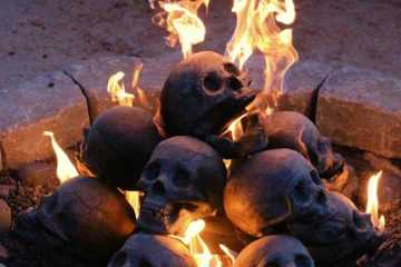 Myard Deluxe Human Skull Gas Logs Featured