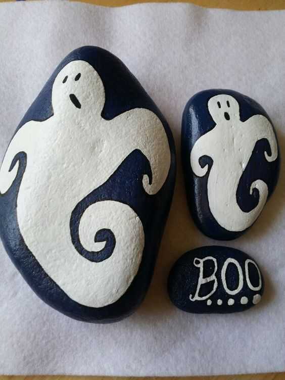 halloween rock painting ideas  ghosts and boo