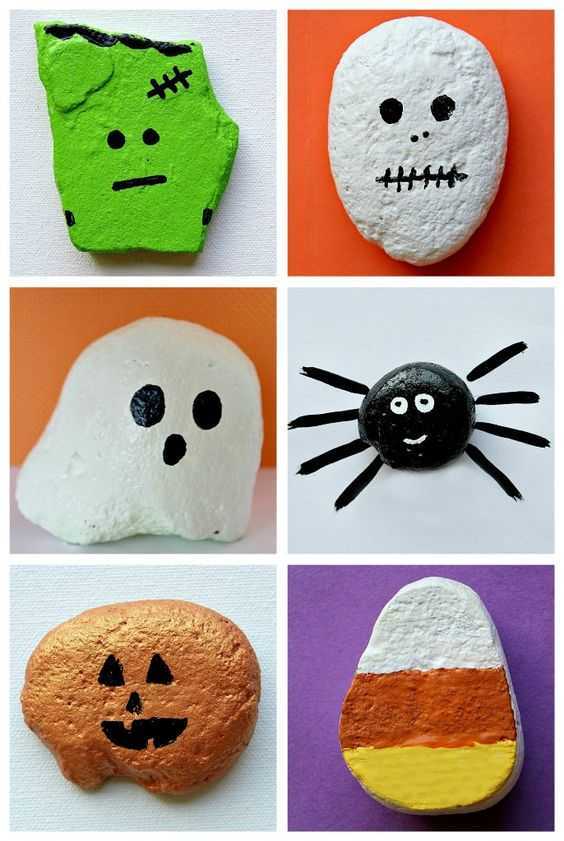 halloween rock painting  frankenstein, ghosts, mummies, spiders, jackolanterns