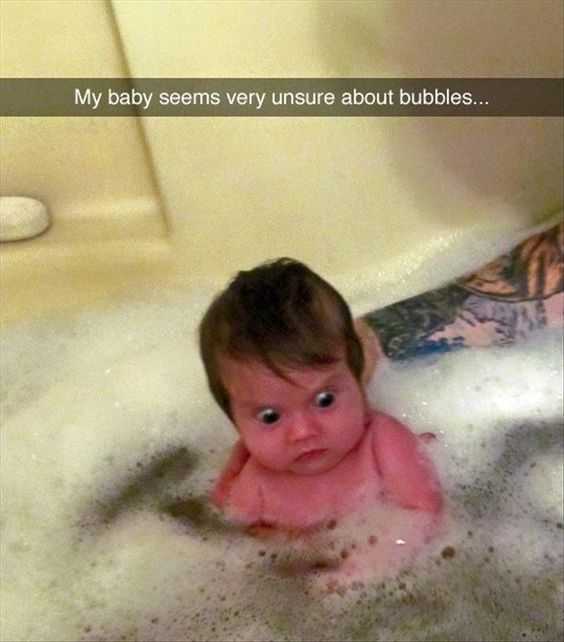 funny kid bubbles water