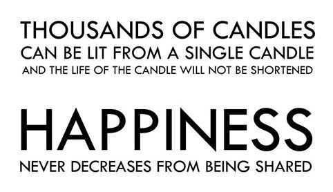 41 Unbelievable Inspirational Quotes | quote thousands candles quote about how happiness is like candle light.