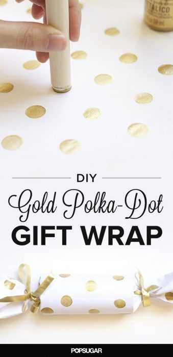 DIY Gift Wrapping  turn any plain white paper into stylish polkadot wrapping
