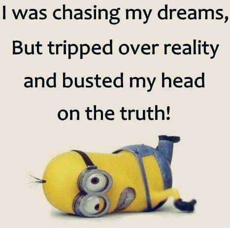 31 Funny Laugh-out-Loud Minions Pictures | minion chasing my dreams 31 Funny Laugh-out-Loud Minions Pictures | tripped over reality