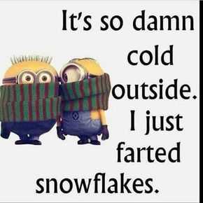 31 Funny Laugh-out-Loud Minions Pictures | minion farted snowflakes 31 Funny Laugh-out-Loud Minions Pictures - so cold