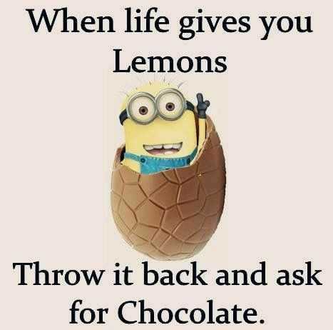 31 Funny Laugh-out-Loud Minions Pictures | minion lemon chocolate 31 Funny Laugh-out-Loud Minions Pictures - life gives you lemons
