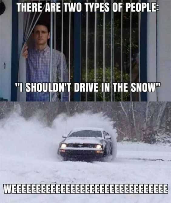 funny winter drive