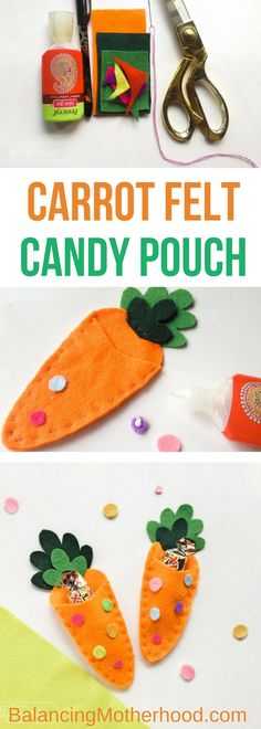 Clever DIY Easter  carrot felt candy pouch