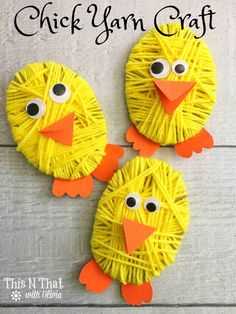 DIY easter decorations  yarn chicks