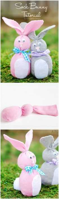 Clever DIY Easter Projects  sock bunny