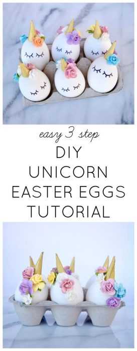 Clever DIY Easter Projects  unicorn easter eggs