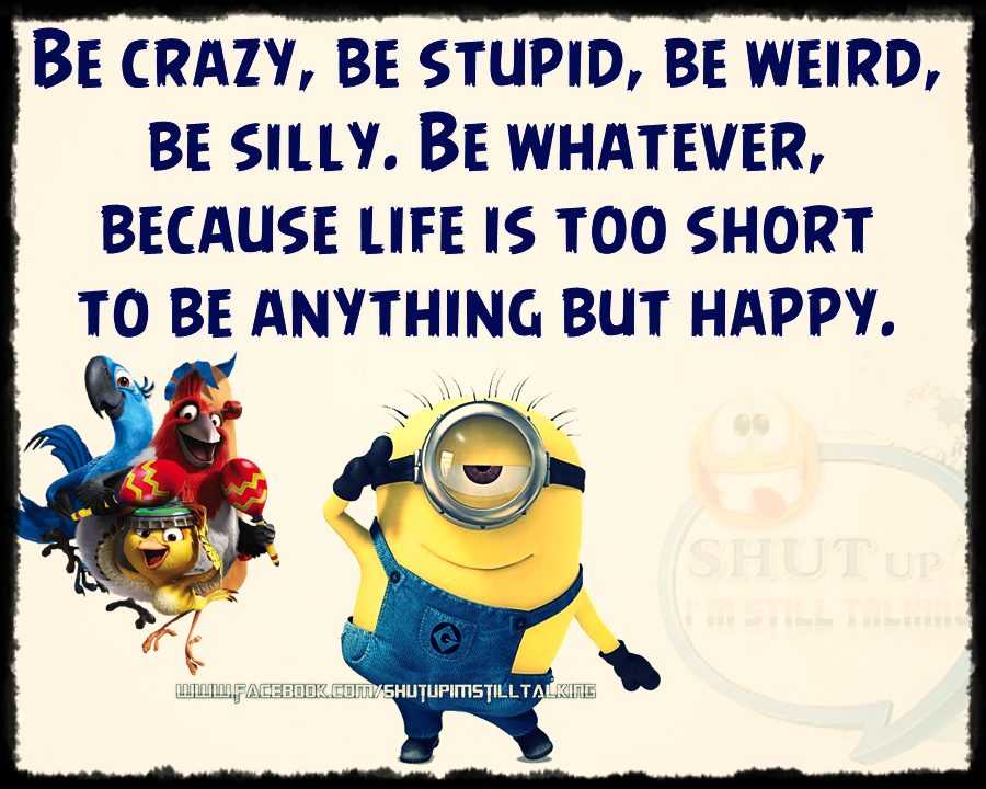 Hilarious Minions Quote with Attitude  Life's too short