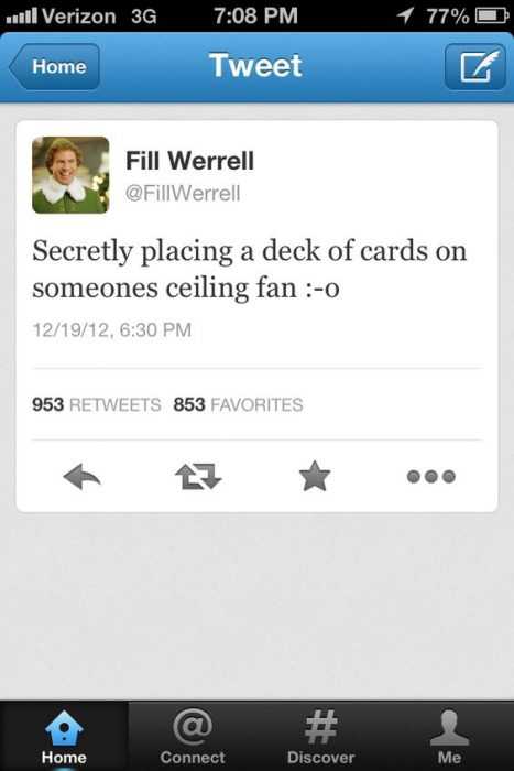 Funny April Fool's Pranks - deck of cards on ceiling fan