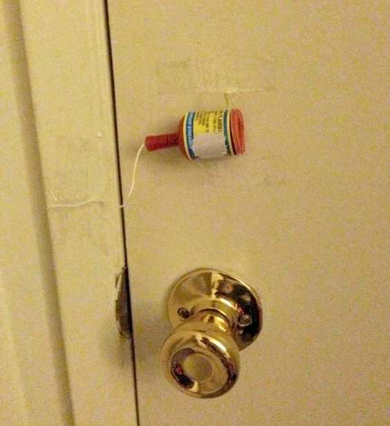 funny april fools pranks - fire cracker in door