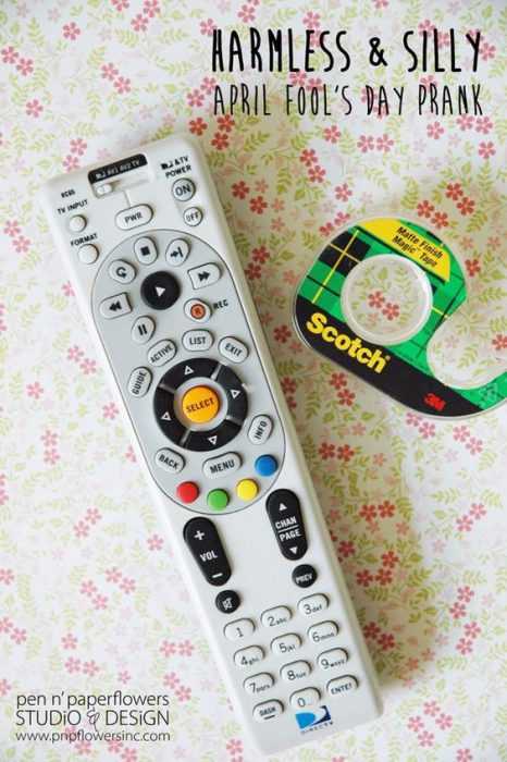 funny april fools jokes  tape on tv remote transmitter