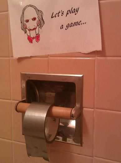 hilarious toilet paper joke - duct tape TP