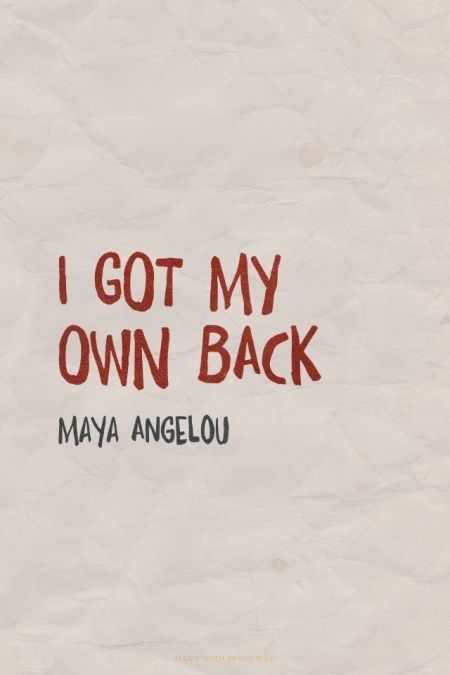 amazing inspirational thought  Your own back