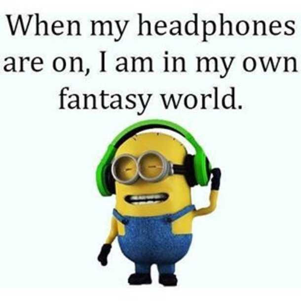 Funny Minion Quotes  headphones