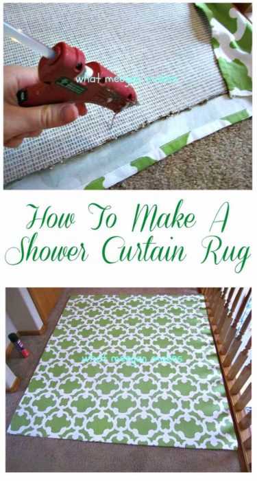 diy shower curtain rug
