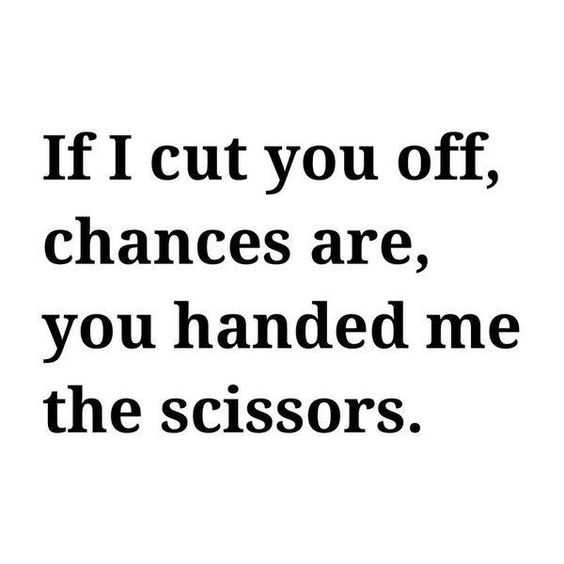 quote cut you off handed
