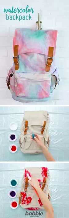 diy watercolor backpack