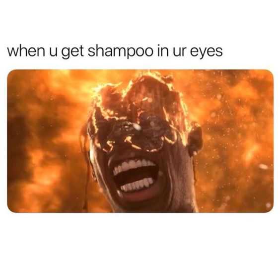 funny shampoo eyes