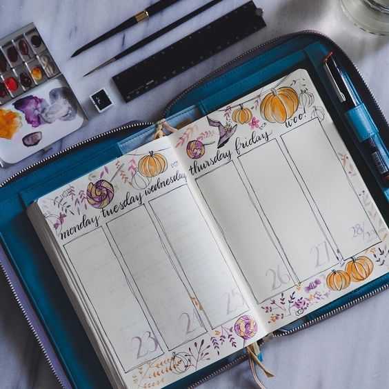 october bullet journal week view