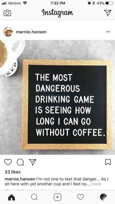 funny instagram letter board messages  coffee love