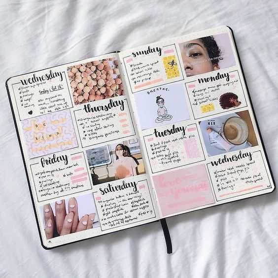 bujo pages weekly activities
