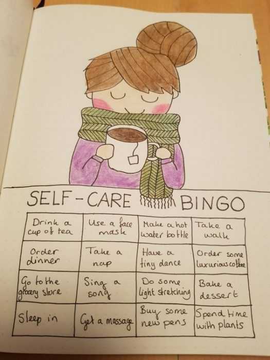 diy self care bingo