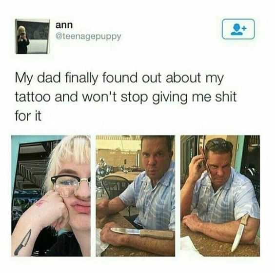 Meme Tattoo Knife
