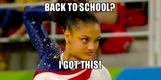 us gymnast winking captioned back to school? I got this!