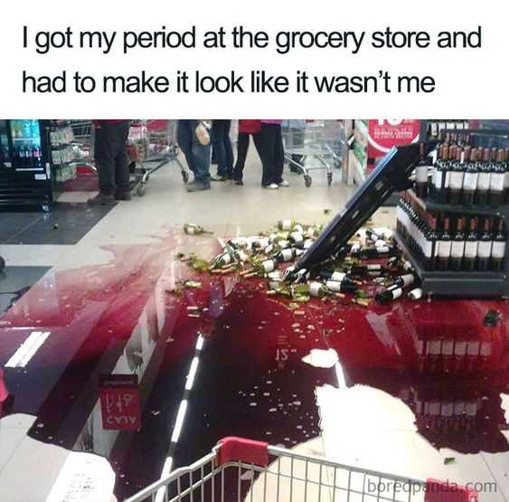 meme period grocery store