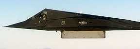 F117A Stealth Fighter cropped side view of F117A stealth fighter