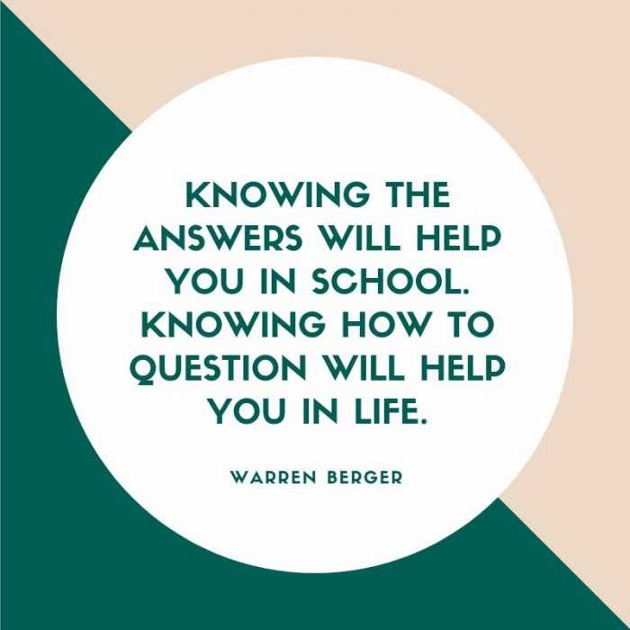quote knowing answers