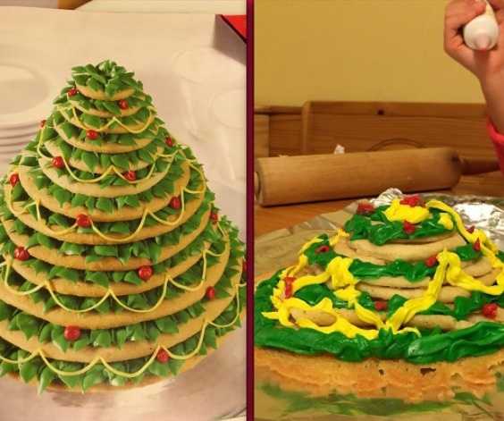 funny christmas cookie tower