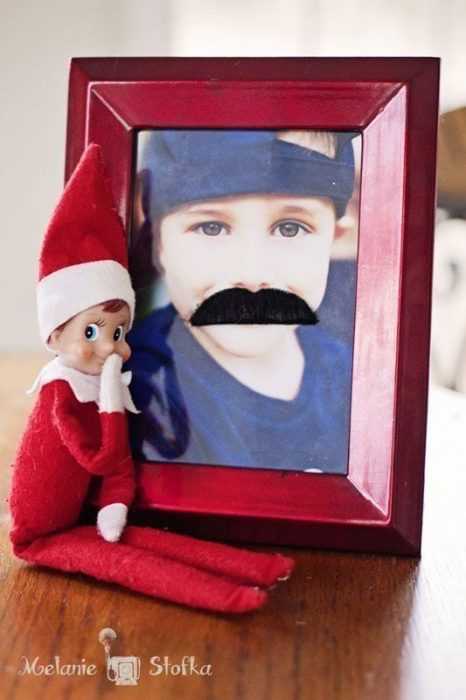 clever elf on the shelf ideas  graffiti moustache