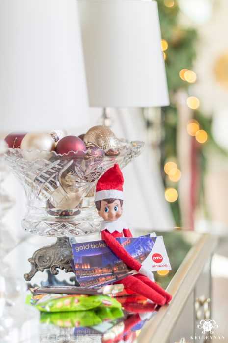 clever elf on the shelf ideas  golden ticket