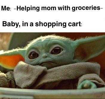 yoda baby shopping cart