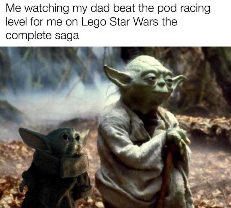 yoda watching dad pod