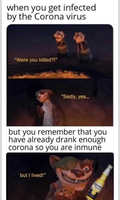 corona beer meme quoting buck from ice age