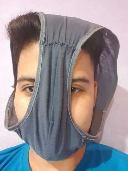 creative diy face masks  gray boxers