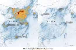 Nasa Image Of Nitrogen Dioxide Levels Over China Between Jan 2020 And Feb 2020